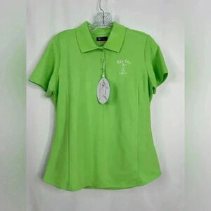 NWT Greg Norman Women's Play Dry Performance Mesh Polo Lime Size M